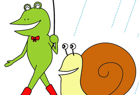 イラストレーターでカエルとカタツムリのイラストを描きましょう